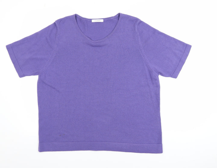Marks and Spencer Women’s Purple Acrylic Short Sleeve Knit Top Size 20