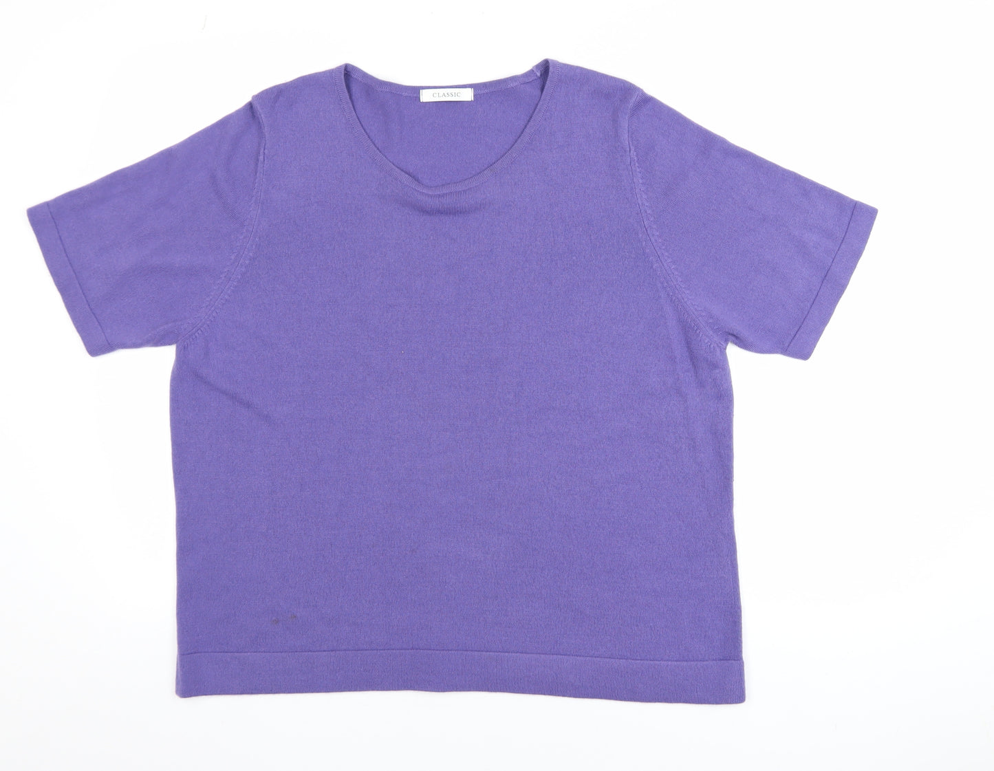 Marks and Spencer Women’s Purple Acrylic Short Sleeve Knit Top Size 20