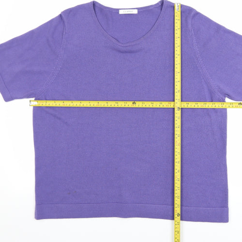 Marks and Spencer Women’s Purple Acrylic Short Sleeve Knit Top Size 20