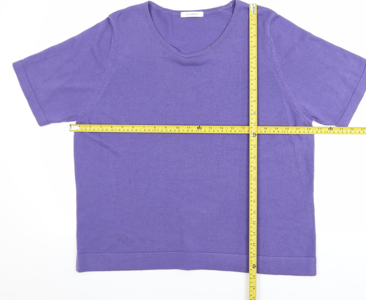 Marks and Spencer Women’s Purple Acrylic Short Sleeve Knit Top Size 20