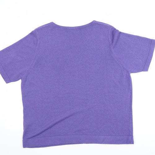 Marks and Spencer Women’s Purple Acrylic Short Sleeve Knit Top Size 20