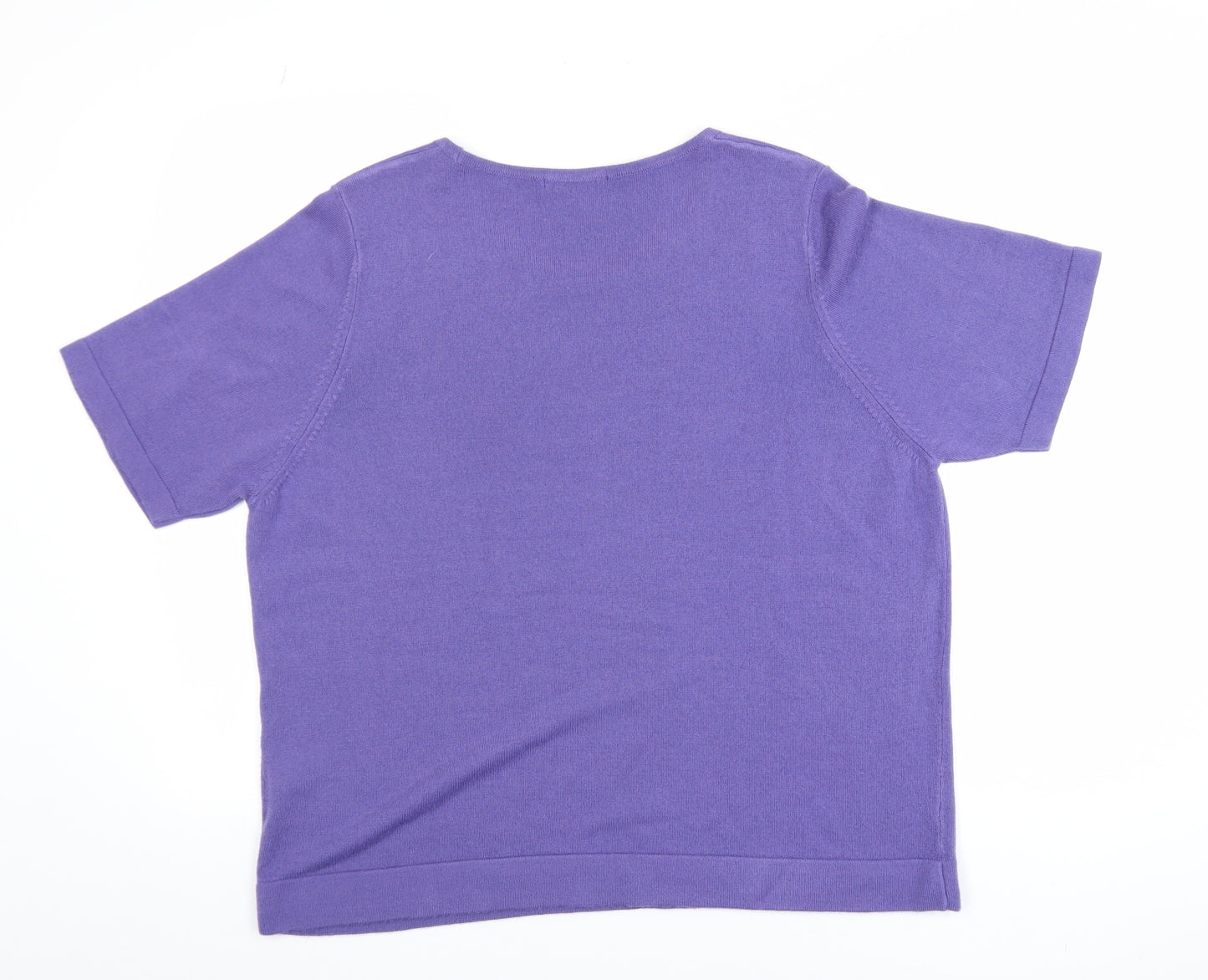 Marks and Spencer Women’s Purple Acrylic Short Sleeve Knit Top Size 20