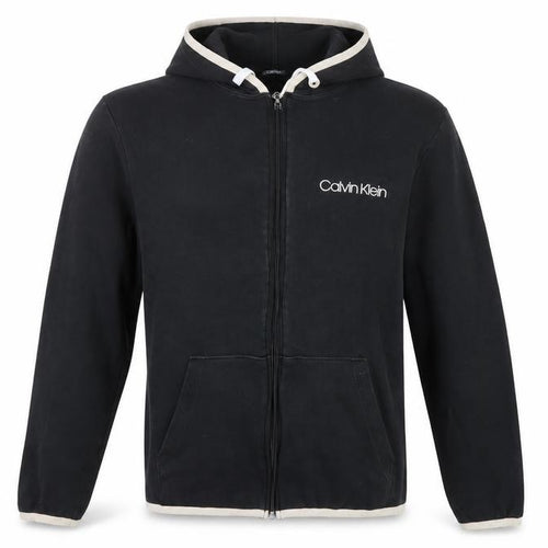 Calvin Klein Men's Black S Hooded Full Zip Cotton Jacket