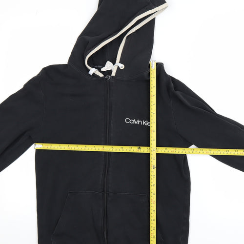 Calvin Klein Men's Black S Hooded Full Zip Cotton Jacket