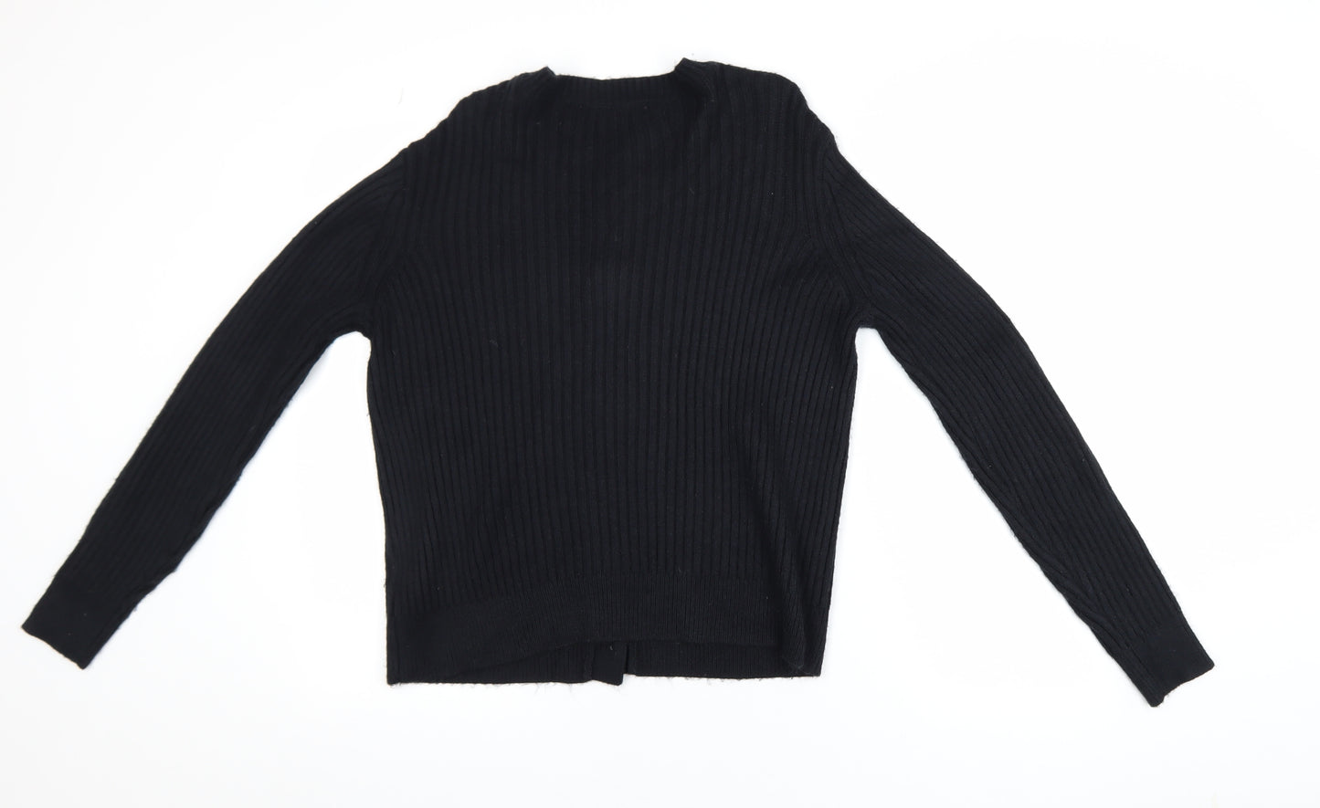 Marks and Spencer Women's Black Ribbed Knit Cardigan M