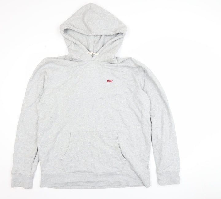 Levi's Mens Grey L Pullover Hoodie Classic Cotton Sweatshirt