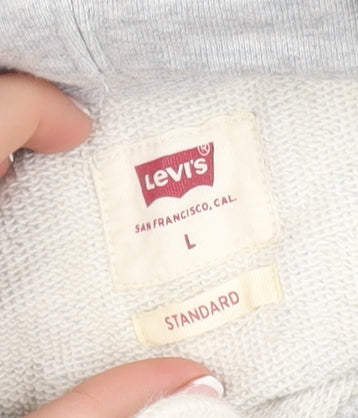 Levi's Mens Grey L Pullover Hoodie Classic Cotton Sweatshirt