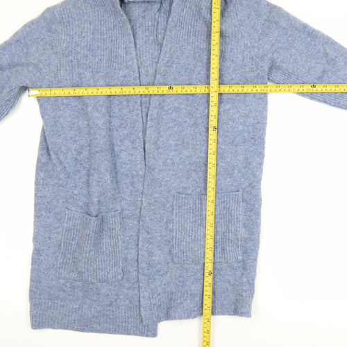 White Stuff Women’s Blue Wool Blend Open-Front Cardigan Size 12