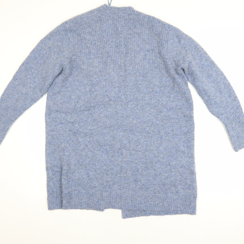 White Stuff Women’s Blue Wool Blend Open-Front Cardigan Size 12