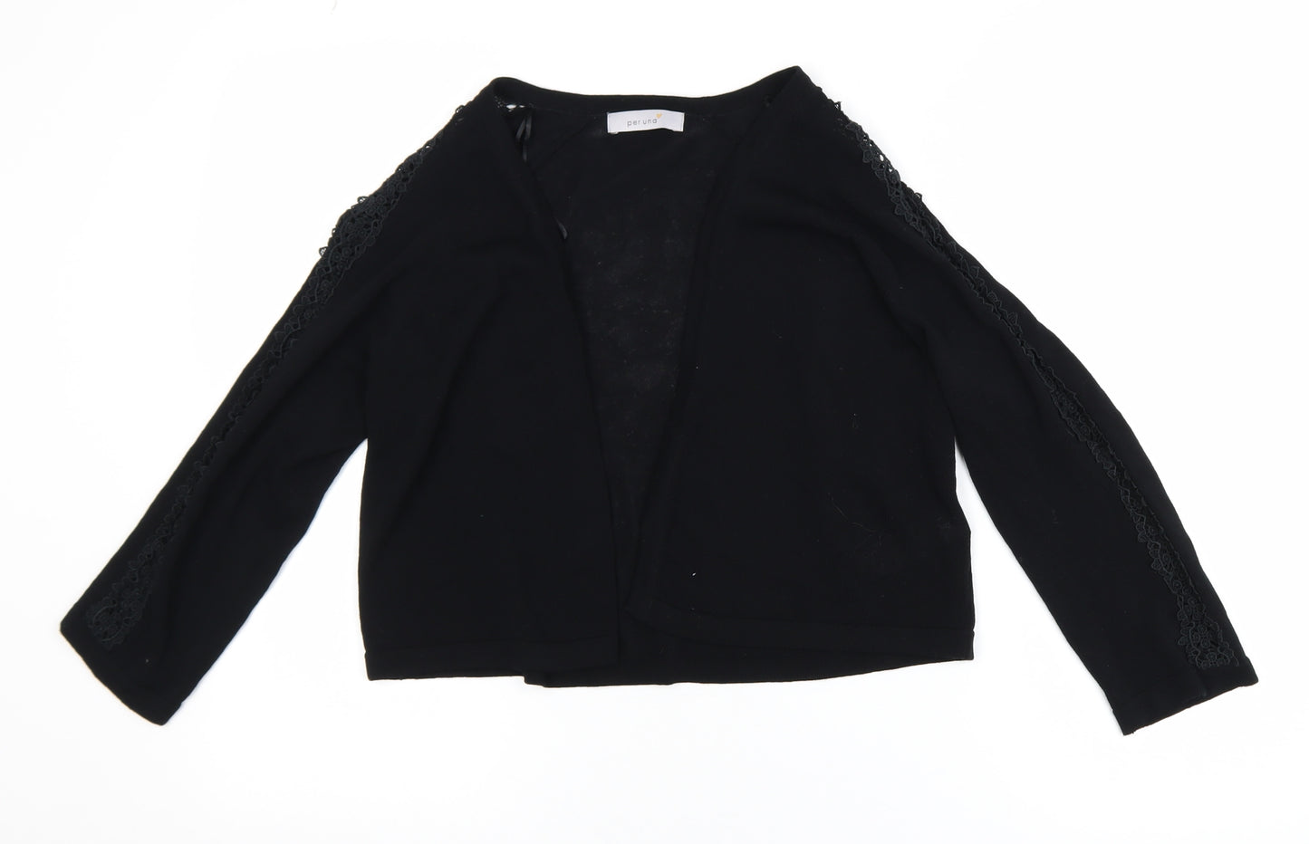 Marks and Spencer Per Una Women's Black Lace Trim Cardigan UK 14