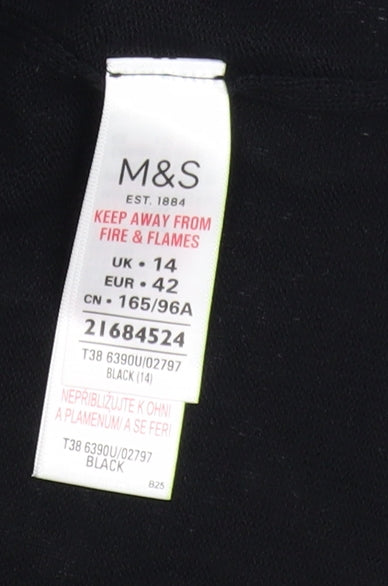 Marks and Spencer Per Una Women's Black Lace Trim Cardigan UK 14