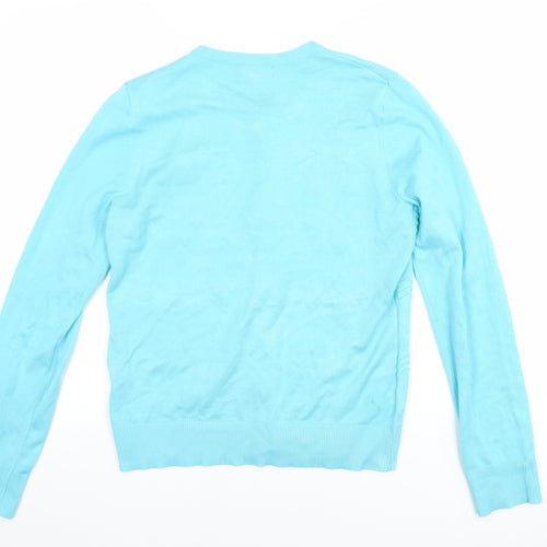 Tenney Rose Women's Blue Cardigan M Lightweight Knit
