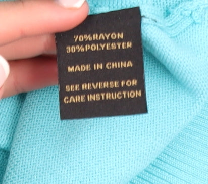 Tenney Rose Women's Blue Cardigan M Lightweight Knit