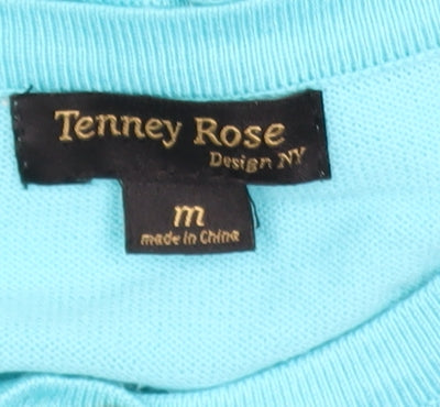 Tenney Rose Women's Blue Cardigan M Lightweight Knit