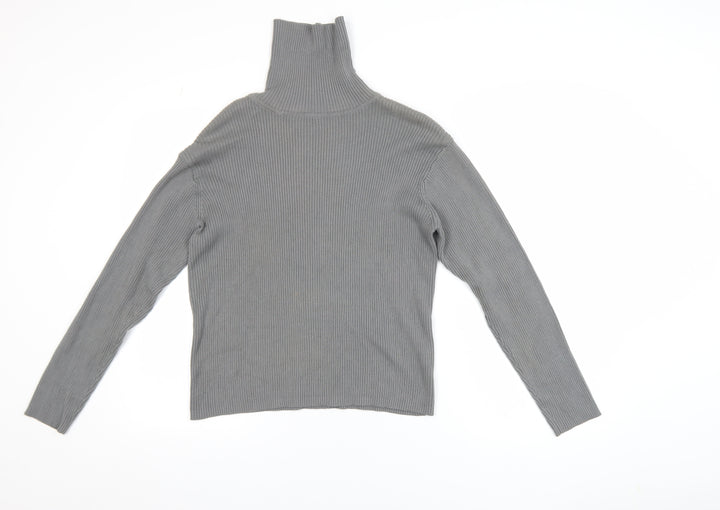 Definitions Women’s Grey Roll Neck Long Sleeve Cotton Jumper Size 14
