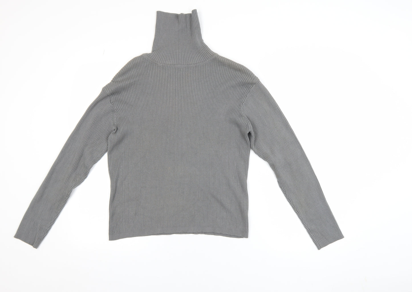 Definitions Women’s Grey Roll Neck Long Sleeve Cotton Jumper Size 14