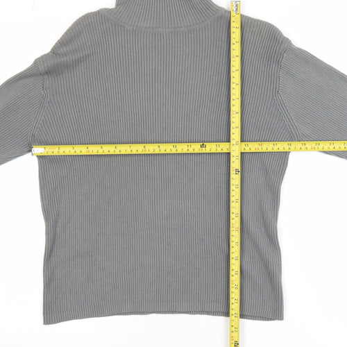 Definitions Women’s Grey Roll Neck Long Sleeve Cotton Jumper Size 14