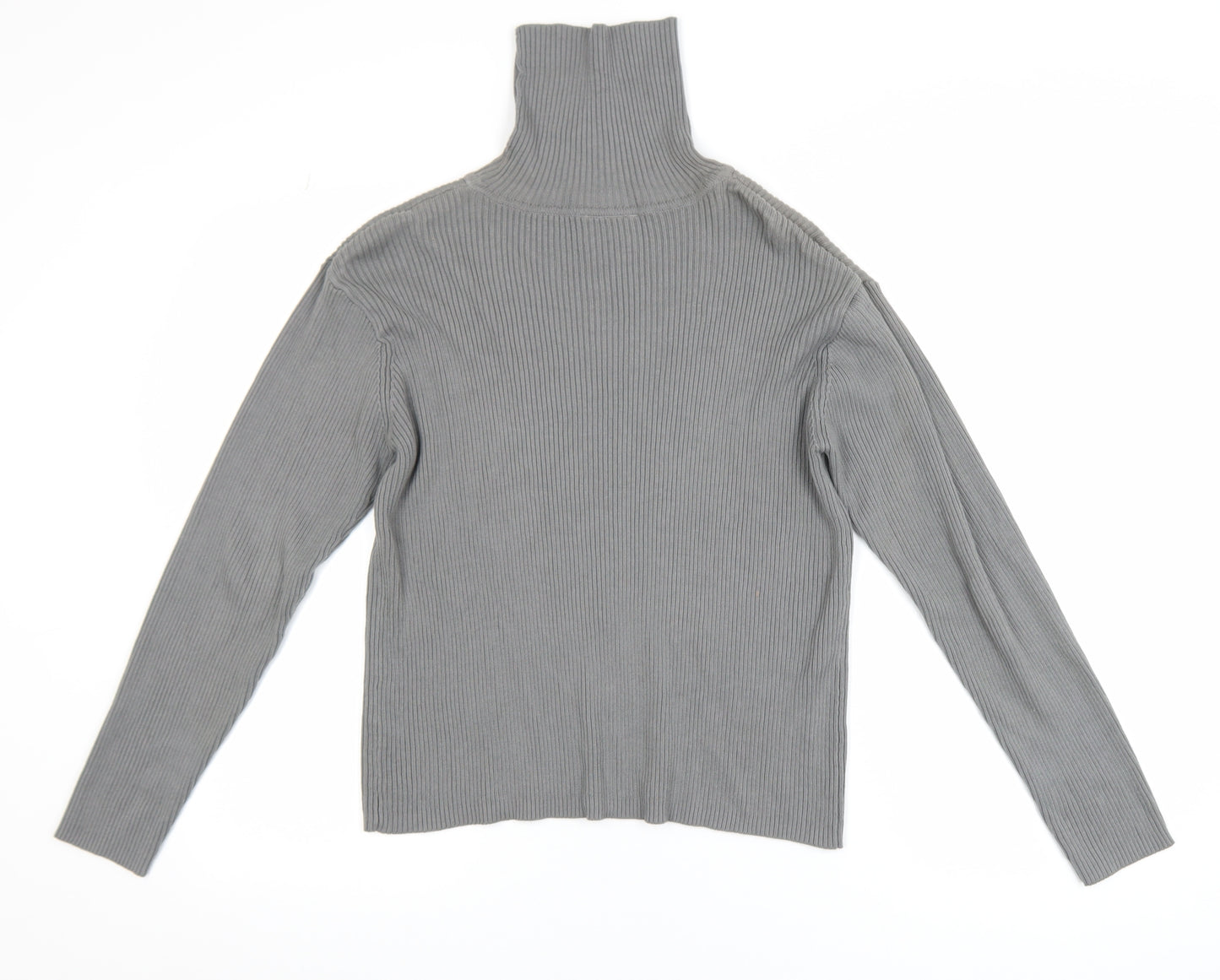 Definitions Women’s Grey Roll Neck Long Sleeve Cotton Jumper Size 14