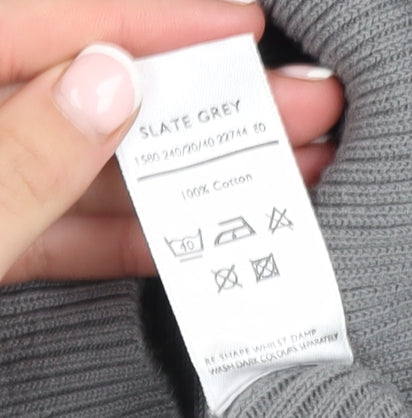 Definitions Women’s Grey Roll Neck Long Sleeve Cotton Jumper Size 14
