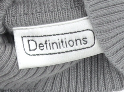 Definitions Women’s Grey Roll Neck Long Sleeve Cotton Jumper Size 14
