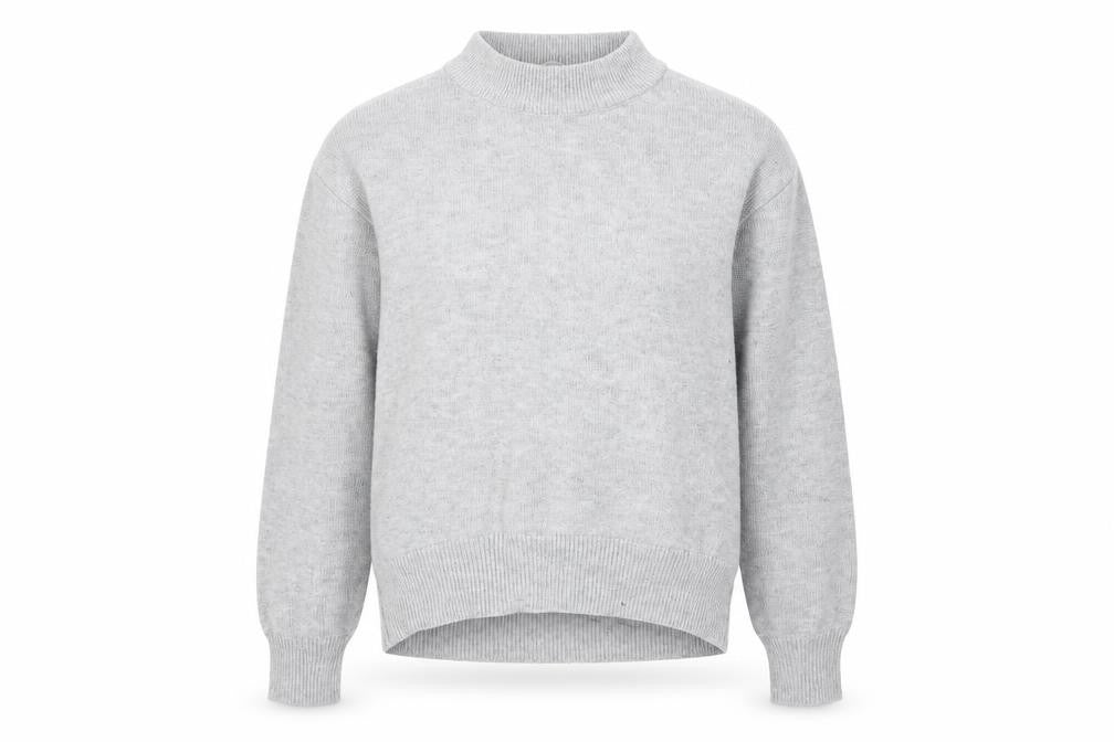 Front view of H&M Women’s Grey Mock Neck Long Sleeve Wool Blend jumper XS