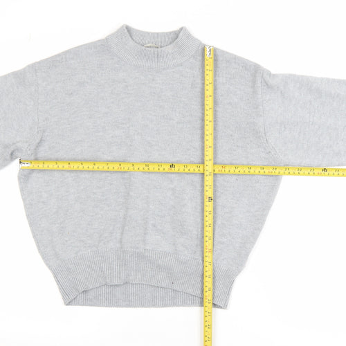 H&M Women’s Grey Mock Neck Long Sleeve Wool Blend Pullover Jumper XS