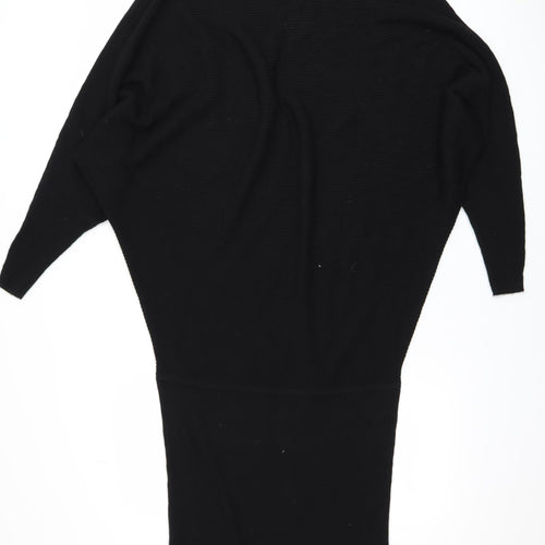 Hush Women Black Size L Knit Bodycon Dress 3/4 Sleeve
