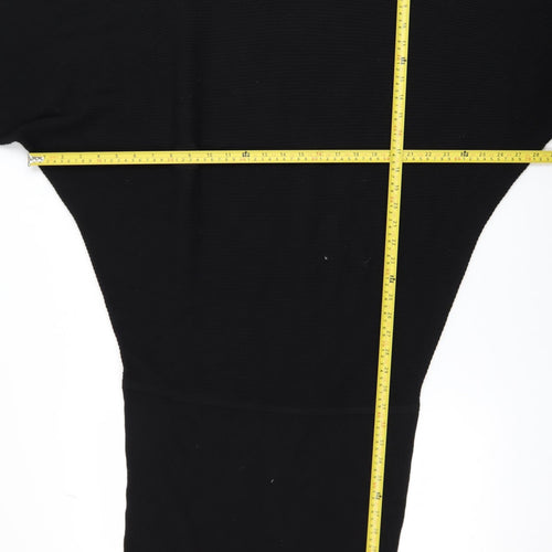Hush Women Black Size L Knit Bodycon Dress 3/4 Sleeve