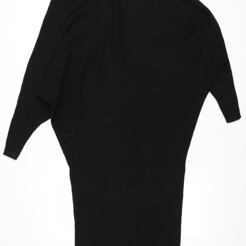 Hush Women Black Size L Knit Bodycon Dress 3/4 Sleeve