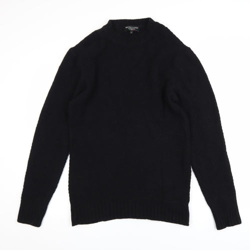 Brunella Gori Men's Black Wool Knit Crew Neck Pullover Jumper L
