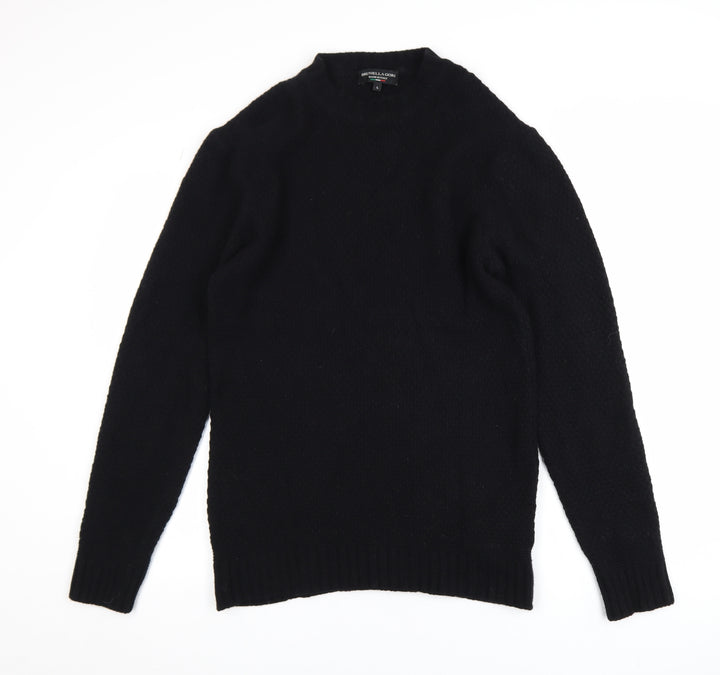 Brunella Gori Men's Black Wool Knit Crew Neck Pullover Jumper L