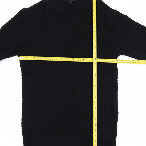 Brunella Gori Men's Black Wool Knit Crew Neck Pullover Jumper L