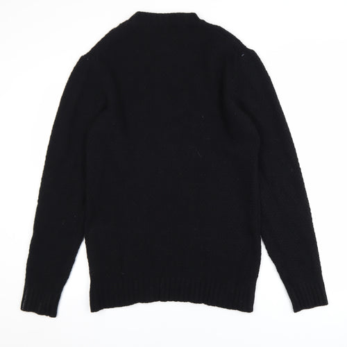 Brunella Gori Men's Black Wool Knit Crew Neck Pullover Jumper L