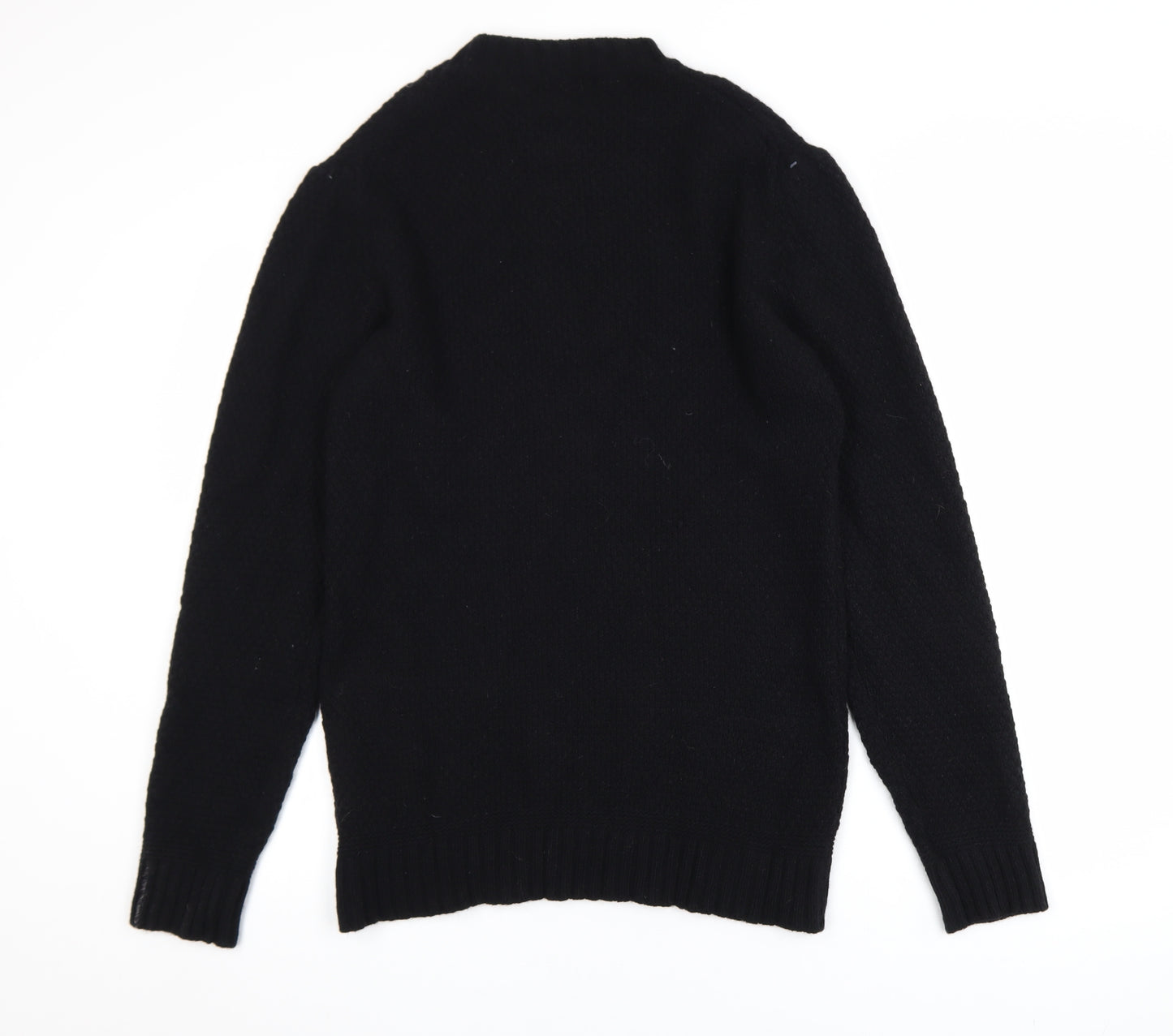 Brunella Gori Men's Black Wool Knit Crew Neck Pullover Jumper L