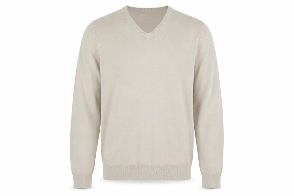 Marks and Spencer Blue Harbour Men’s Beige V-Neck Acrylic Jumper L