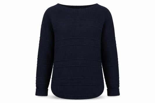 Front view of Crew Clothing Men’s Blue Cotton Knit Jumper M
