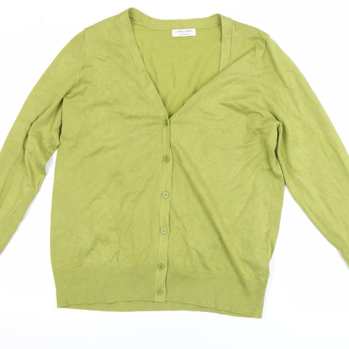 JD Williams Women's Green V-Neck Long Sleeve Cardigan Size 12/14