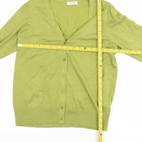 JD Williams Women's Green V-Neck Long Sleeve Cardigan Size 12/14
