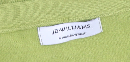 JD Williams Women's Green V-Neck Long Sleeve Cardigan Size 12/14