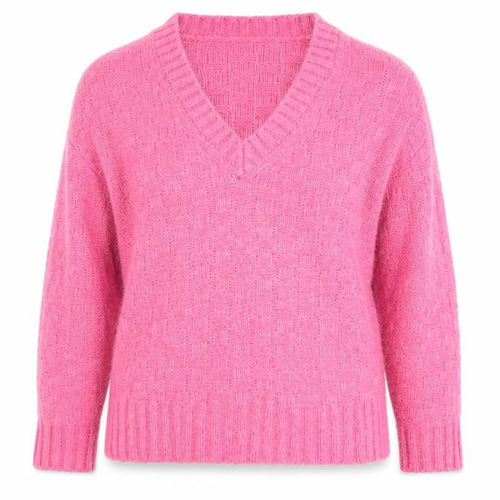 Marks and Spencer Women Pink V-Neck Pullover Jumper Size S Acrylic Blend
