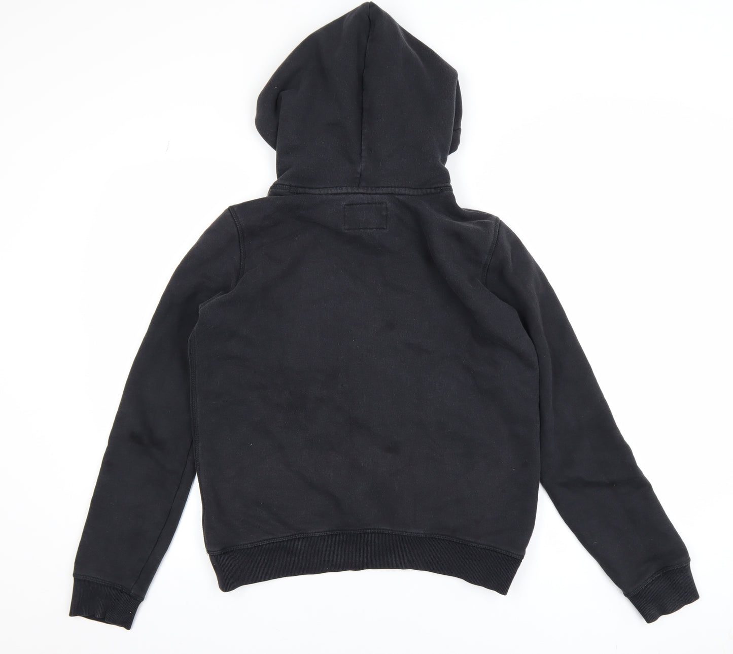 Jack Wills Womens Black Size 8 Pullover Hoodie with Logo Print