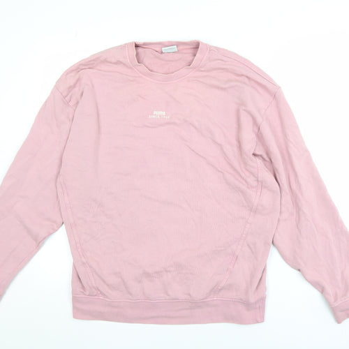 Puma Women's Pink Crew Neck Pullover Sweatshirt Size M