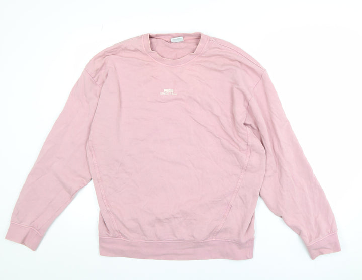 Puma Women's Pink Crew Neck Pullover Sweatshirt Size M