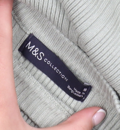 Marks and Spencer Women’s Green Knit Long Sleeve Top Size 18