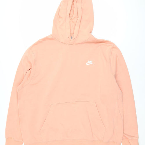 Nike Men's Pink Pullover Hoodie XL Regular Fit Cotton Fleece