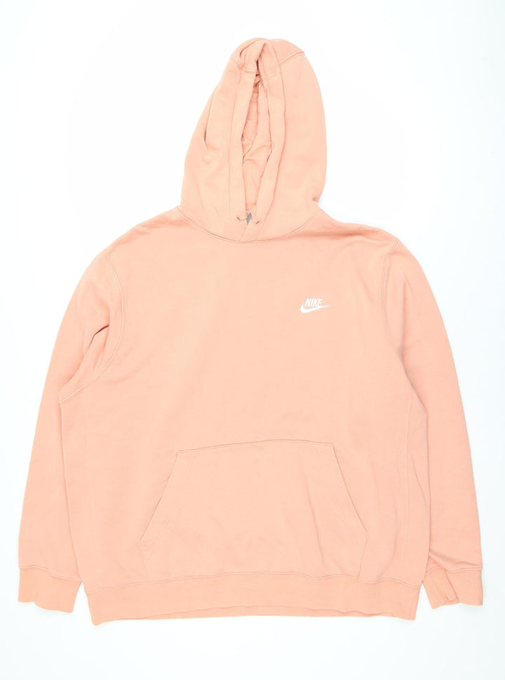 Nike Men's Pink Pullover Hoodie XL Regular Fit Cotton Fleece