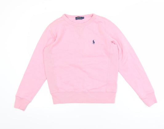 Polo Ralph Lauren Womens Pink Crew Neck Sweatshirt XS Cotton Blend