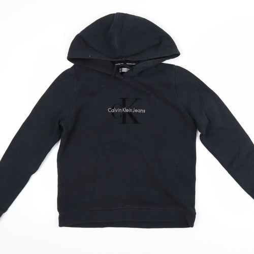 Calvin Klein Jeans Womens Black Small Pullover Hoodie 100% Cotton