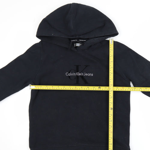 Calvin Klein Jeans Womens Black Small Pullover Hoodie 100% Cotton