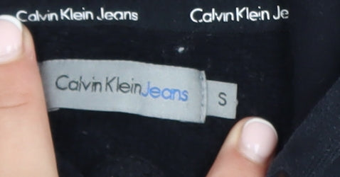 Calvin Klein Jeans Womens Black Small Pullover Hoodie 100% Cotton